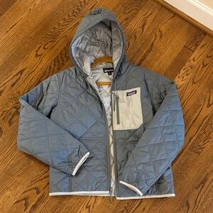 Patagonia Green Colorblock Quilted Hooded Jacket